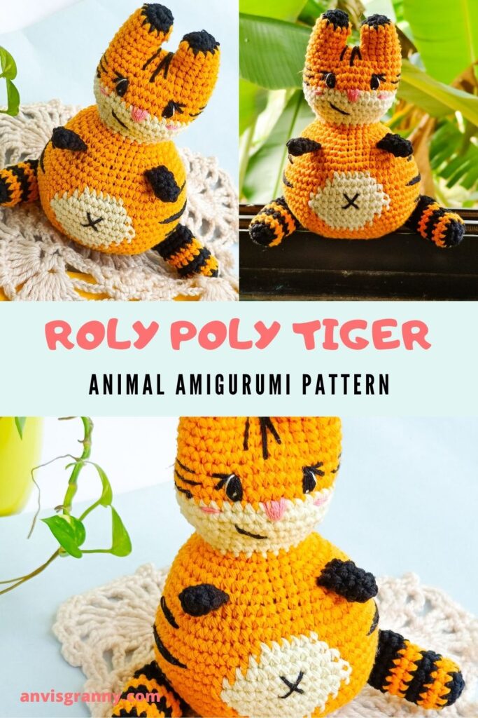 crochet amigurumi roly poly tiger pattern