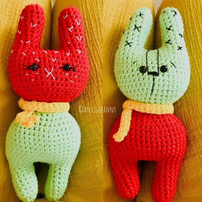 crochet two headed bunny pattern