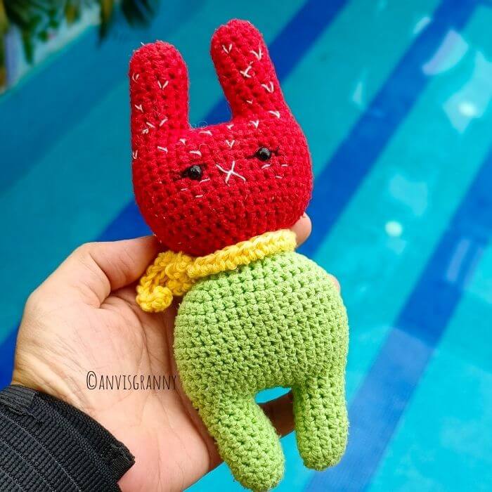 no-sew easy crochet amigurumi bunny pattern for beginners5