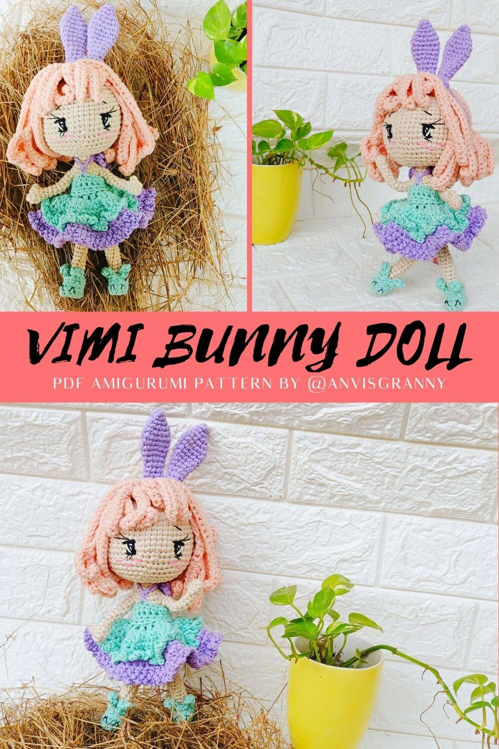 Easter little bunny Amigurumi toy crochet pattern (3) - Woo