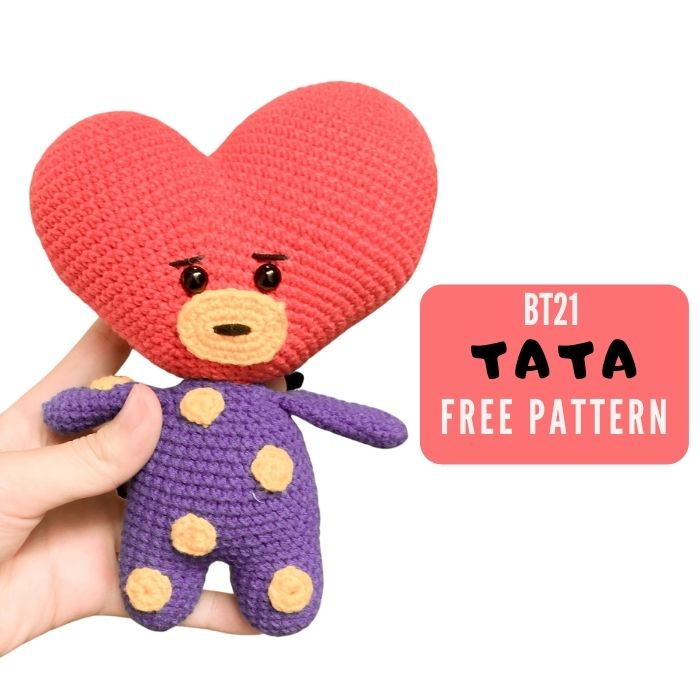 tata crochet pattern, Amigurumi BT21 Tata Free Crochet Pattern