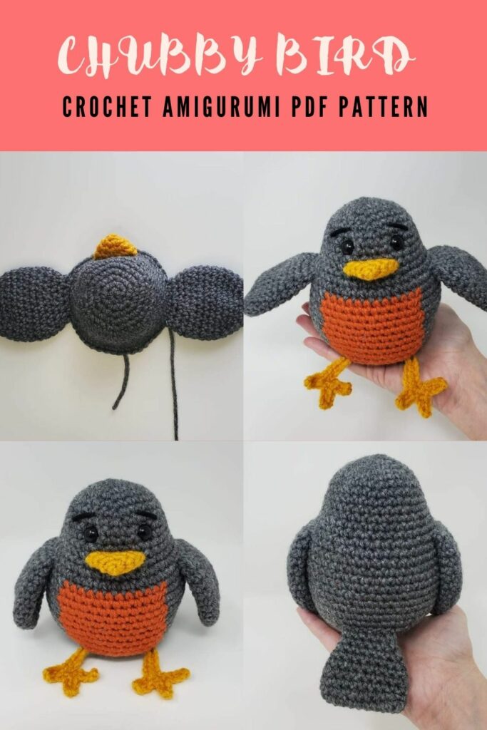 Winter Beanie Bird Crochet Amigurumi Plushie Decor Gift