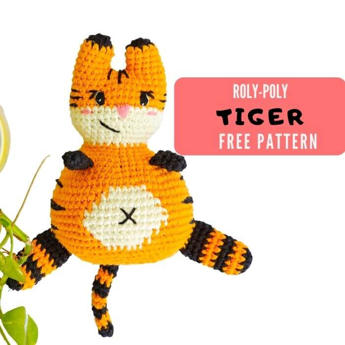 no-sew free amigurumi tiger crochet pattern for beginners