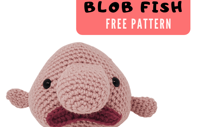 no-sew and free blobfish amigurumi crochet pattern for beginners