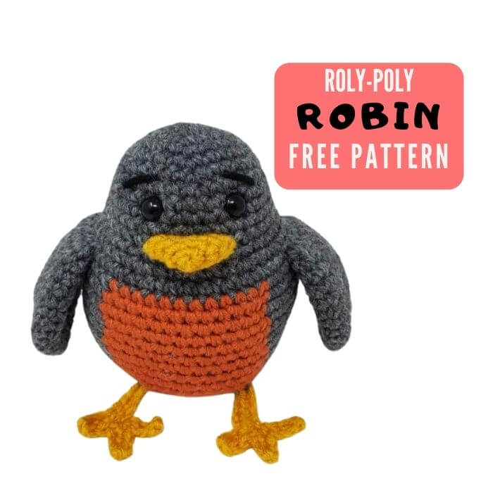 no-sew free robin bird amigurumi crochet pattern for beginners