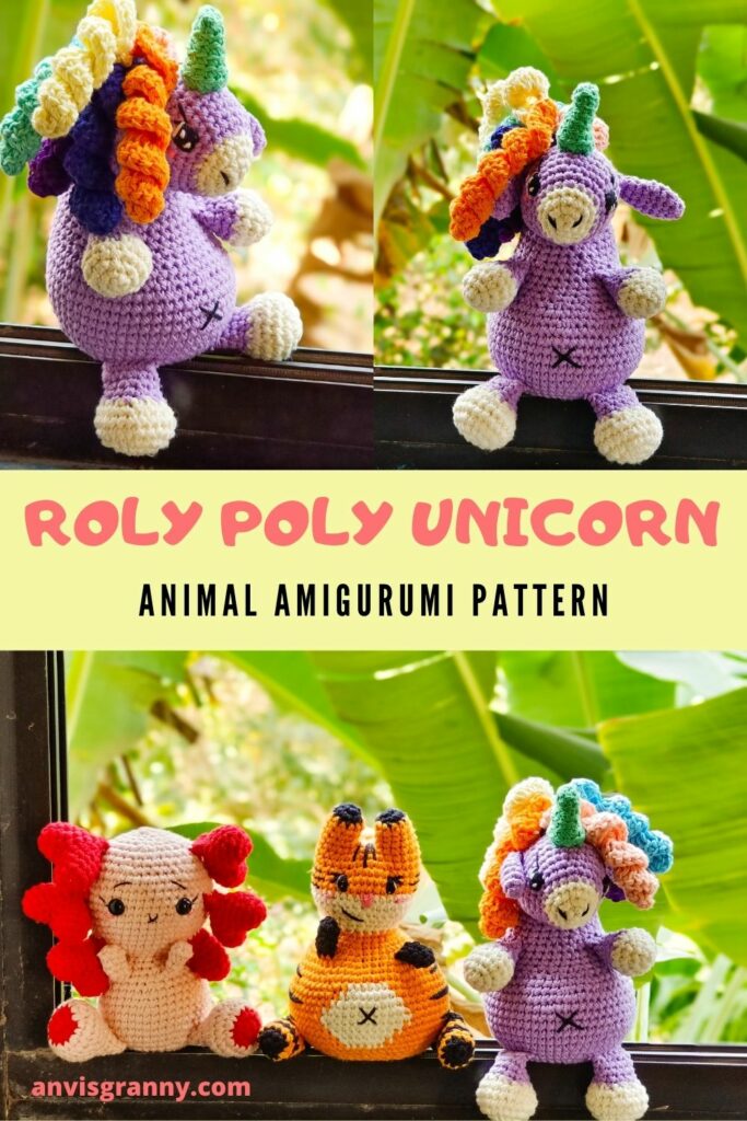 crochet amigurumi unicorn toy pattern