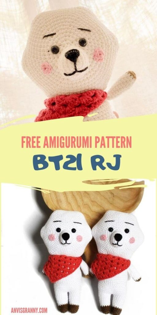 amigurumi bt21 RJ, Amigurumi BT21 RJ Crochet FREE Pattern
