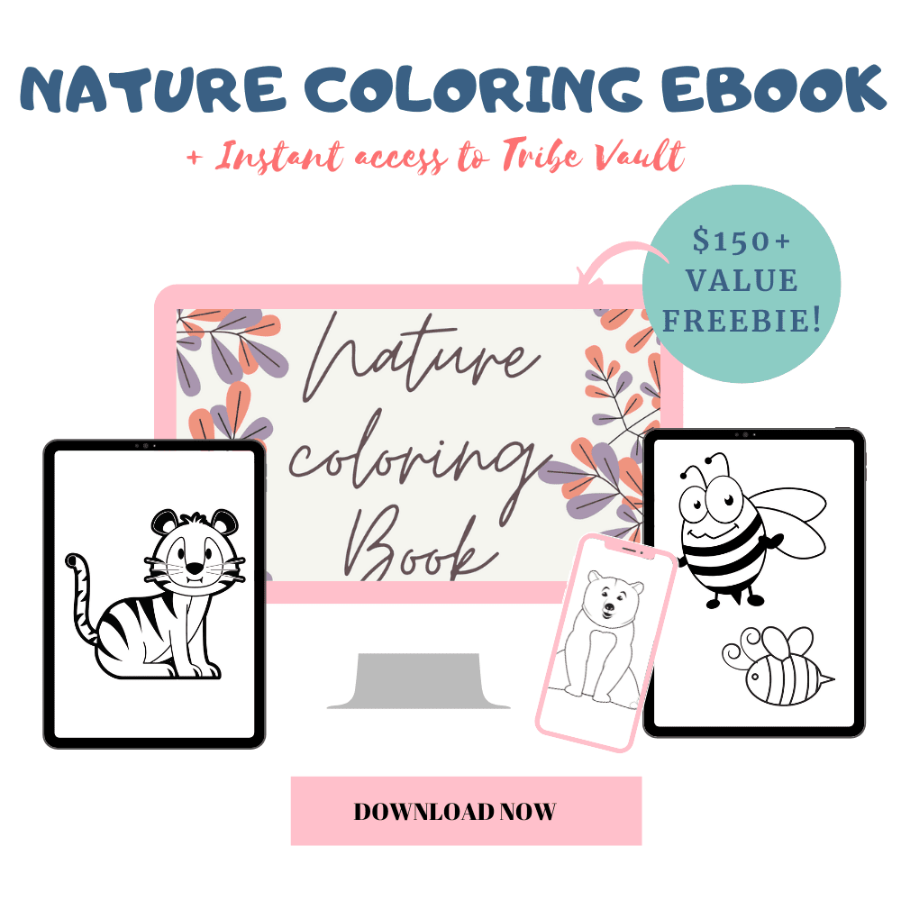 Mockup Website for Tribe Vault -Nature Coloring Ebook (1)
