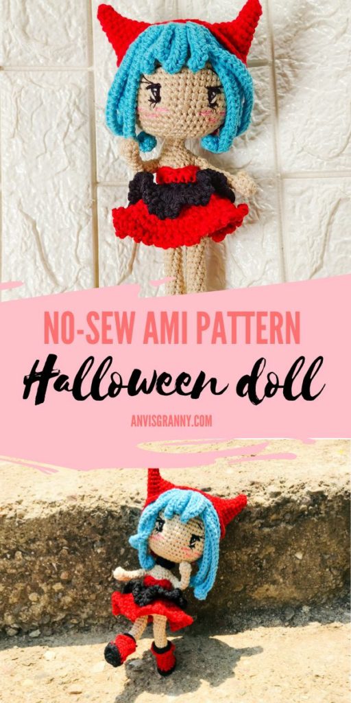 Devil Amigurumi Halloween Doll, Vimi &#8211;  No-Sew Devil Amigurumi Halloween Doll Crochet Pattern