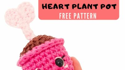 Crochet heart plant
