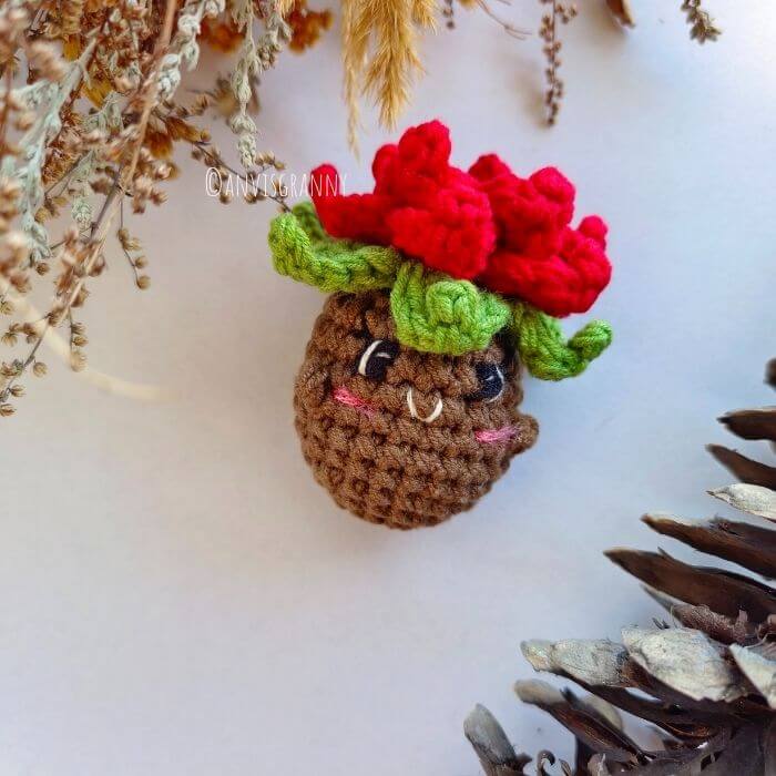 crochet poinsettia ornament pattern