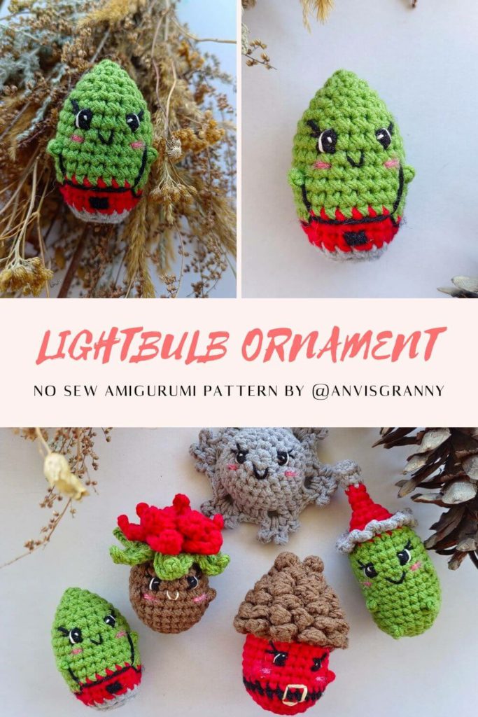 how to crochet christmas light ornament