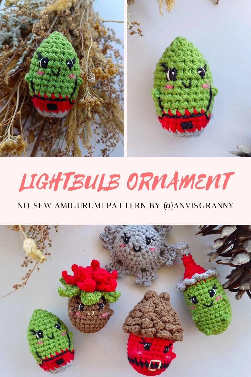 Crochet Christmas Light Pattern Free - No Sew Amigurumi
