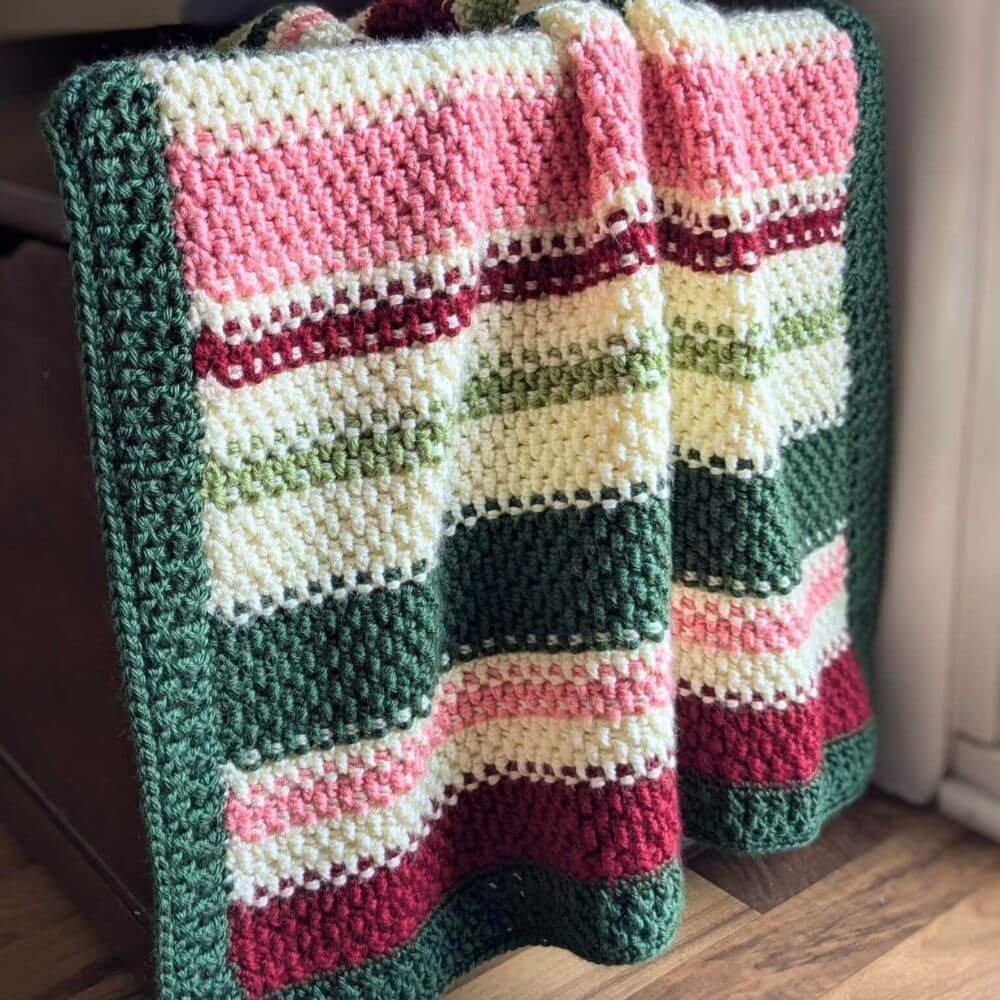 Day 12 - Festive basket stitch crochet free pattern